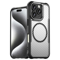 Case for iPhone 16 Pro, Fusion Hybrid Carbon, for MagSafe, black