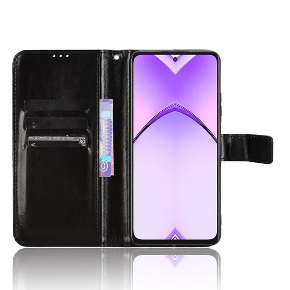 Flip case for Oppo A80, Crazy Horse Wallet, black