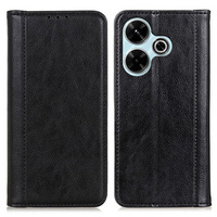 Flip case for Xiaomi Redmi 13, Split Leather, black