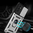 Case for Samsung Galaxy A14 4G/5G, CamShield Slide, silver