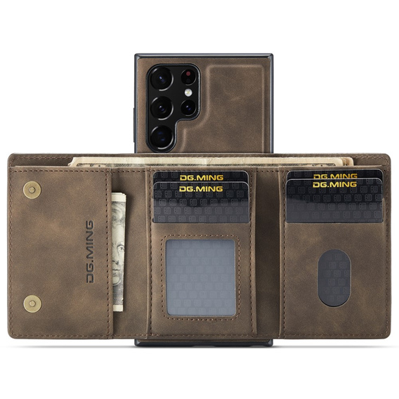 Case for Samsung Galaxy S22 Ultra 5G, DG.MING 2in1, coffee