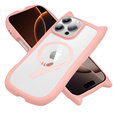 Case for iPhone 16 Pro, for MagSafe, Cute Cat, pink + Screen Glass