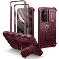 Armored case for Samsung Galaxy S25+ Plus, Dexnor Full Body (Two Frames), red