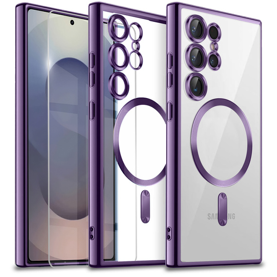 Case for Samsung Galaxy S25 Ultra, Electro MagSafe, purple + Screen Glass