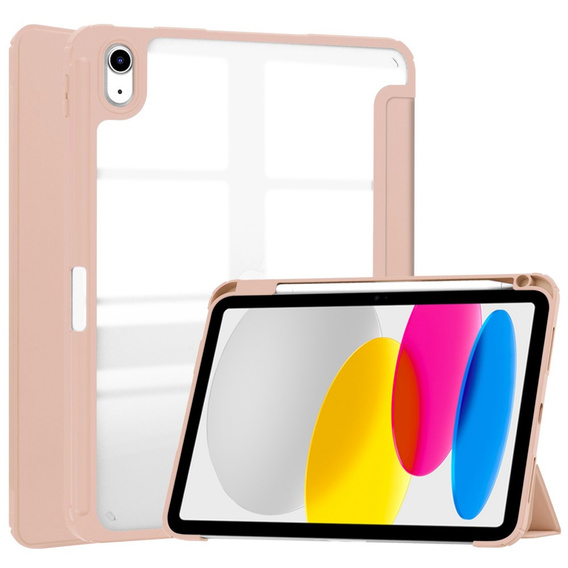 Case for iPad 10.9 2022 10 Gen, Smartcase Hybrid, with stylus space, pink