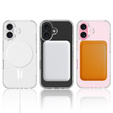 MagSafe Magnetic Case for iPhone 16 Plus, ERBORD CrystalMag, transparent + Glass for screen