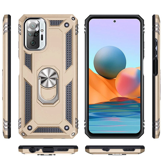 Armor Case for Xiaomi Redmi Note 10 Pro, Nox Case Ring, gold