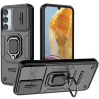Case for Samsung Galaxy M15 5G, KickStand Camera Lens, black