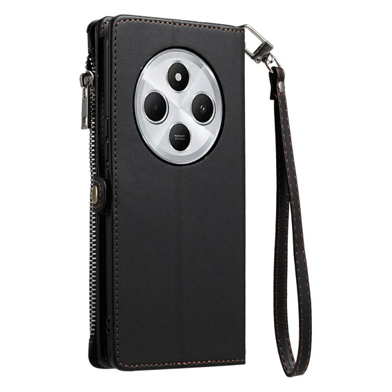 Flip case for Xiaomi Redmi 14C / Xiaomi Poco C75, Wallet Zipper Pocket, black