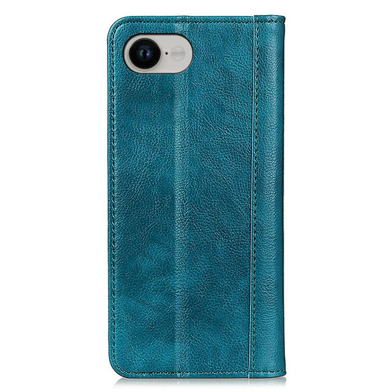 Case for Iphone 16E, Wallet Litchi Leather, blue