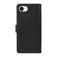 Flip case for iPhone 16E, Rhombus Crossbody Leather, black