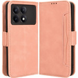 Flip case for Xiaomi Poco F6 Pro, Card Slot, pink