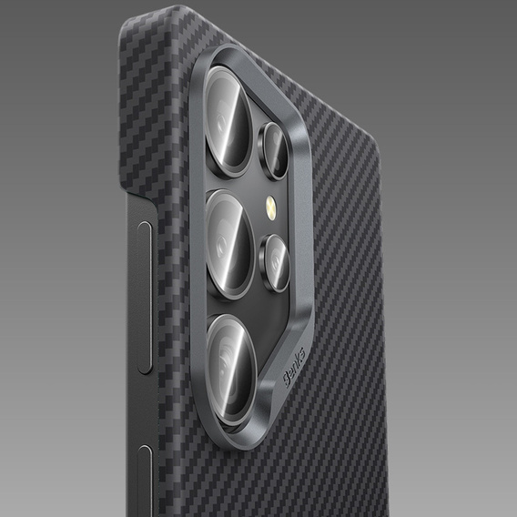 BENKS Kevlar Case for Samsung Galaxy S25+ Plus, for MagSafe, Carbon Fiber, black