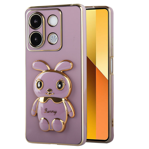 Case for Xiaomi Redmi Note 13 5G, Rabbit, purple + 9H Tempered Glass