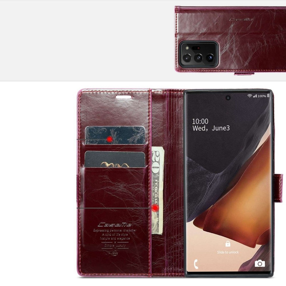 CASEME flip case for Samsung Galaxy Note 20 Ultra, Waxy Textured, red