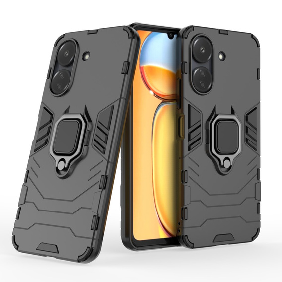 Case for Xiaomi Redmi 13C / Poco C65, Kickstand Ring, black