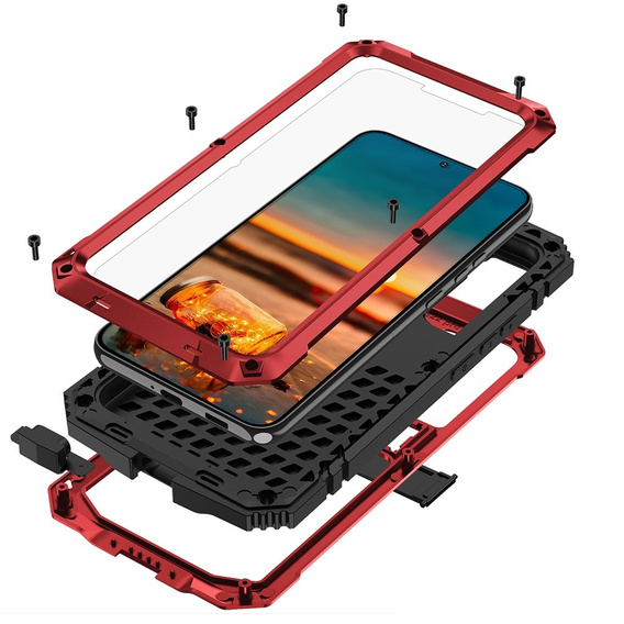 Armored case for Samsung Galaxy S22, R-JUST, red