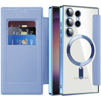 Flip case for Samsung Galaxy S24 Ultra, RFID Wallet MagSafe CamShield, blue