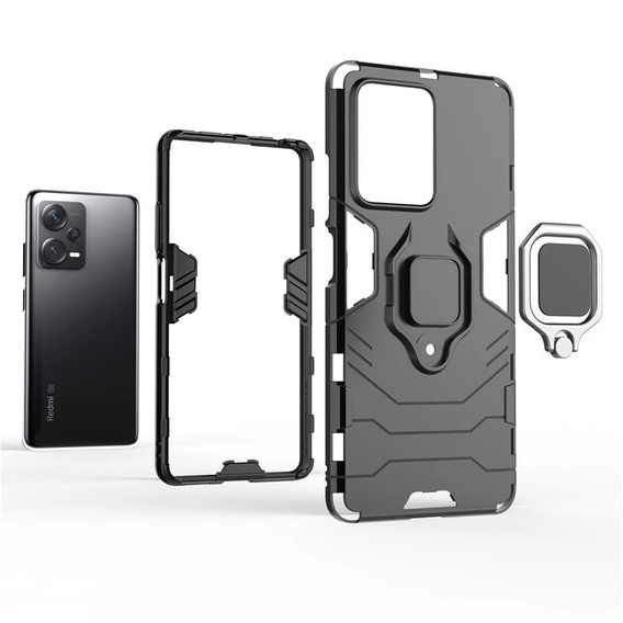 Case for Xiaomi Poco X5 Pro 5G, Kickstand Ring, black