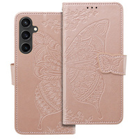 Flip case for Samsung Galaxy S23 FE, Butterfly, pink rose gold