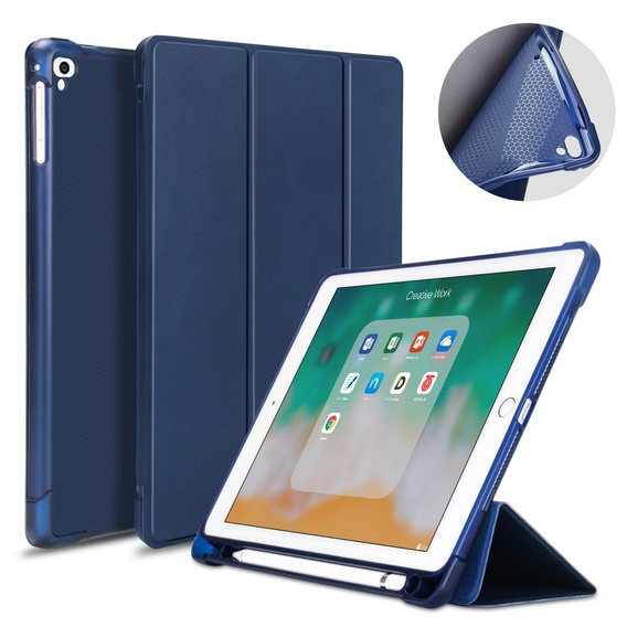 Case for iPad 9.7 2018 / 2017/ Air / Air 2, Smartcase with stylus space, dark blue