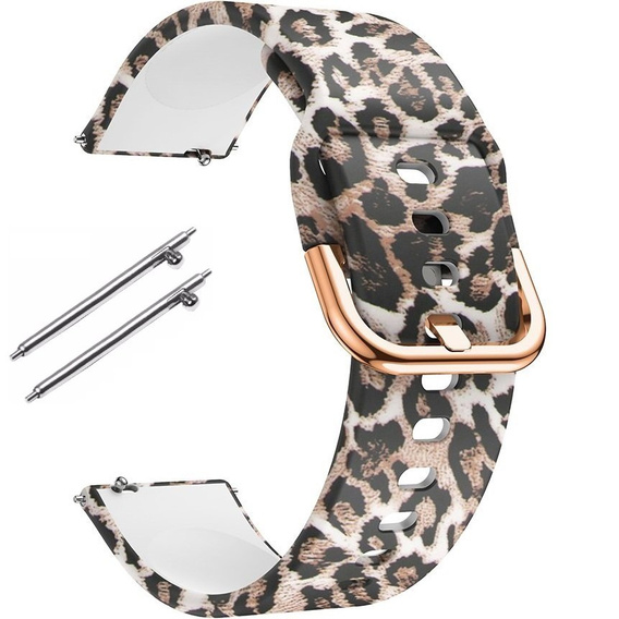 Silicone Strap for Samsung Galaxy Watch Active 20mm, Brown Leopard