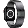 Stainless segments bracelet for Apple Watch 12/3/4/5/6/7/SE 44mm, Black