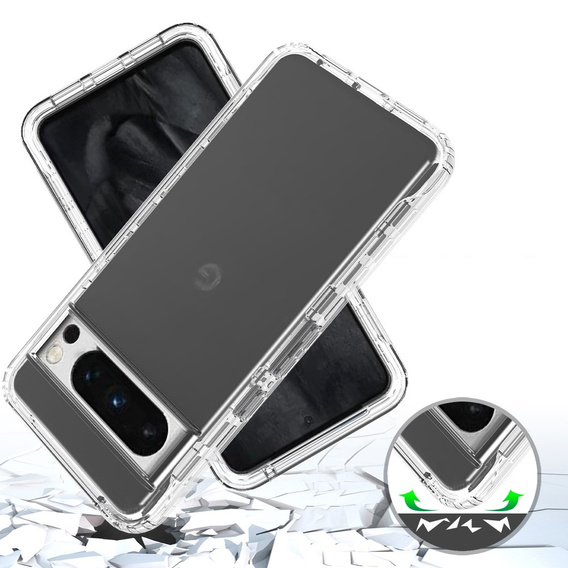 Case for Google Pixel 8 Pro, Shockproof, with film, transparent
