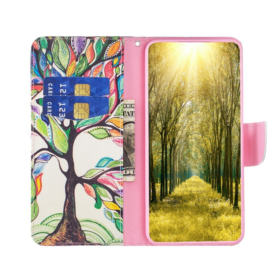 Flip case for Realme C53 4G, Wallet, tree of life, white