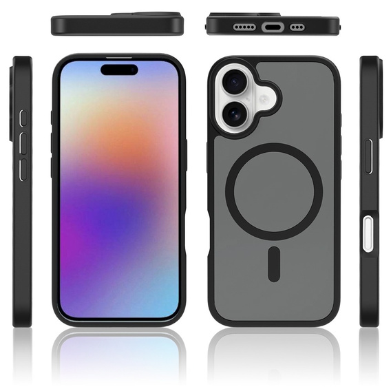 Matt Case for iPhone 17, for MagSafe, translucent black