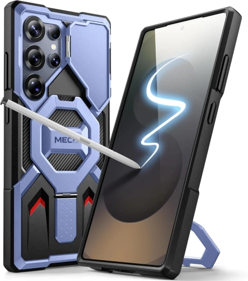 Case for Samsung Galaxy S25 Ultra Tongate MECH MagSafe Series - blue + 9H Tempered Glass