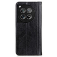 Case for OnePlus 12 5G, Wallet Litchi Leather, black