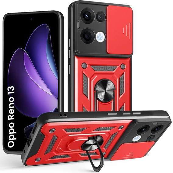 Case for Oppo Reno 13, CamShield Slide, red