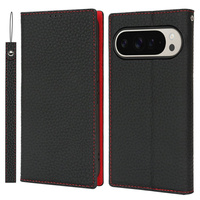 Flap case for Google Pixel 10 Pro XL, Litchi Grain leather, black