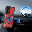 Armoured case for Samsung Galaxy A17 5G, with camera protection, with stand, red