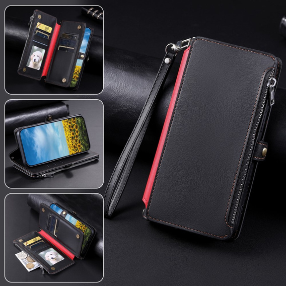 Flip case for Xiaomi Redmi 14C / Xiaomi Poco C75, Wallet Zipper Pocket, black