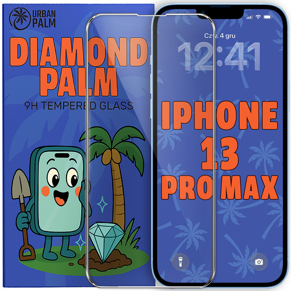 Diamond Palm Tempered Glass for iPhone 13 Pro Max