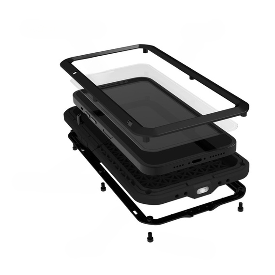 Love Mei Case for iPhone 13 Pro Max, armored with glass, black