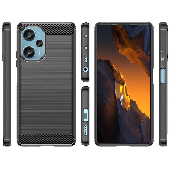 Case for Xiaomi Poco F5 5G, Carbon, black