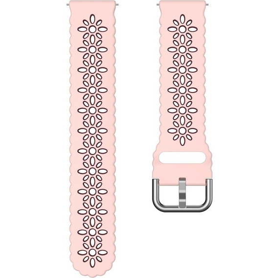 Universal 20mm Soft Hollowed-out Silicone Strap, pink/maroon