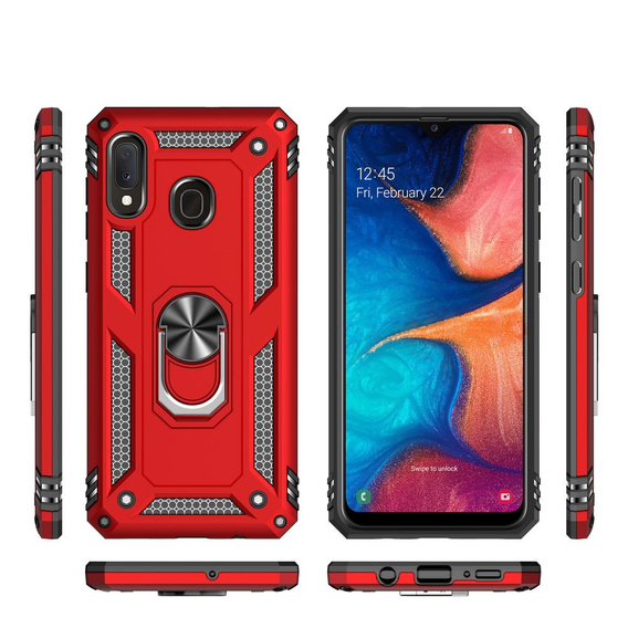 Armor Case for Samsung Galaxy A20E, Nox Case Ring, red