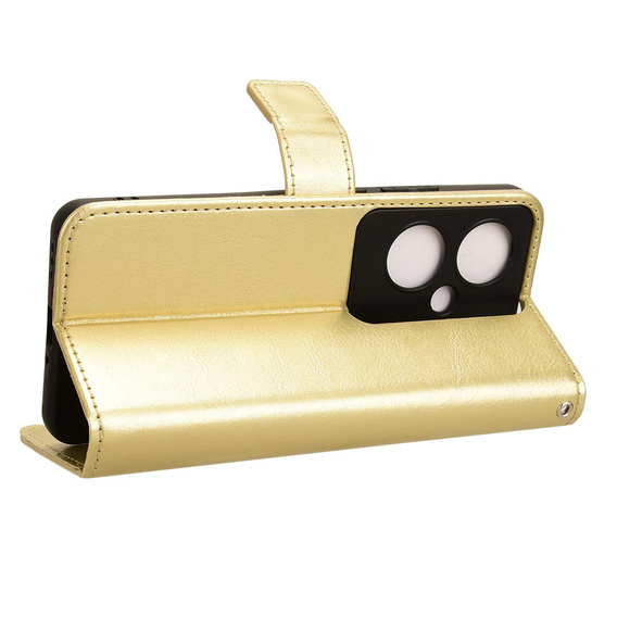 Flip case for Oppo Reno 11F 5G, Crazy Horse Wallet, gold