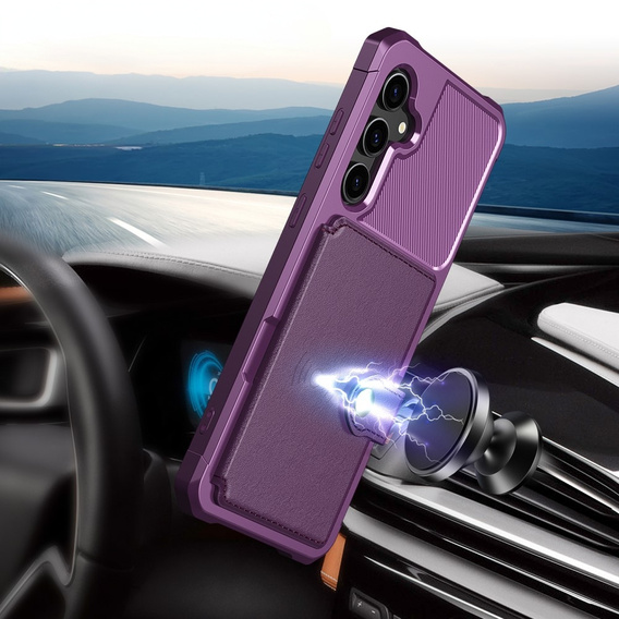 Case for Samsung Galaxy S23 FE, Card Holder Kickstand, purple