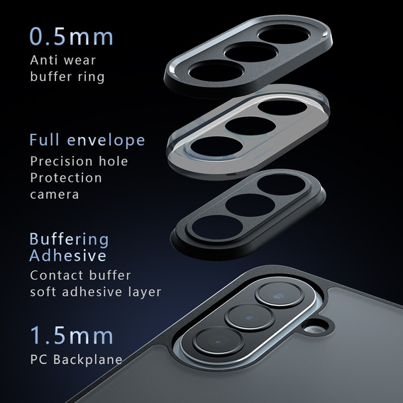 Fusion Hybrid case for Samsung Galaxy A57 5G, transparent/black