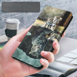 Flip case for Oppo A17, Wallet, Cat & Tiger