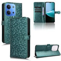 Flip case for Xiaomi Redmi 15C 4G/LTE, Wallet Rhombus, green