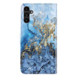 Flip case for Samsung Galaxy A14 4G/5G, Wallet Marble, blue