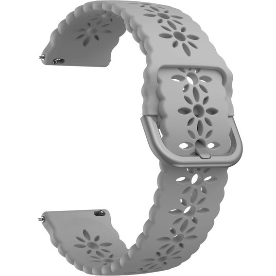Silicone strap for 22mm Soft Hollowed-out, Grey