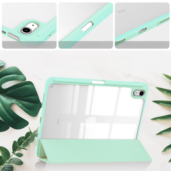Case for iPad 10.9 2022 10 Gen, Smartcase Hybrid, with stylus space, green