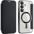 Flip case for Samsung Galaxy S25 FE, RFID Wallet MagSafe CamShield, black